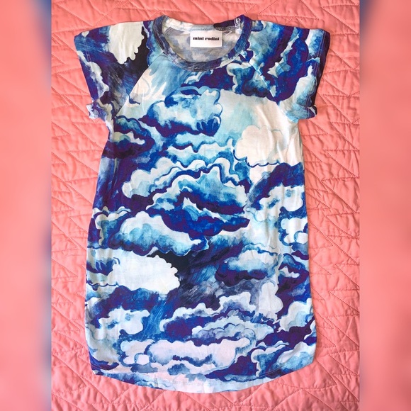 Mini Rodini Other - Mini Rodini Clouds Print Raglan Dress, Dark Blue